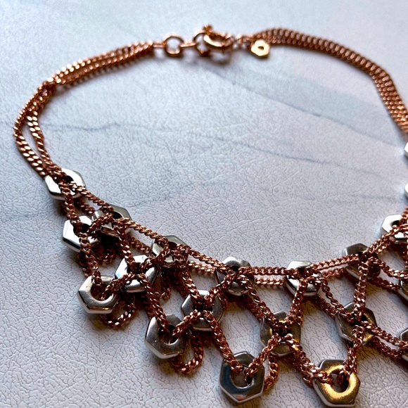 Marc by Marc Jacobs Bolts Bib Necklace Rose Gold - Picture 3 of 7